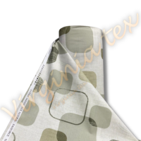 Bumbac Satinat 100% Engross – Latiime 240 cm, Lungime 30 ml, Ideal pentru Lenjerii de Pat și Proiecte Textile geometric crem